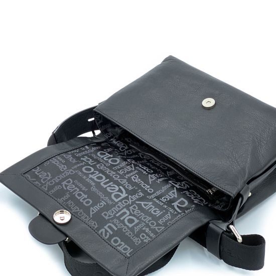 Сумка-мессенджер Renato Angi черная кожаная - фото 5, 