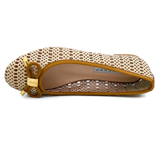 Балетки Renzi перфорированная кожа бежевые SABBIA - фото 5, 