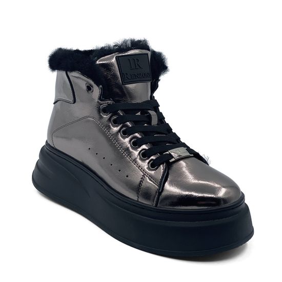 Ботинки Ilasio Renzoni серебряного цвета кожаные на меху - фото 2, 