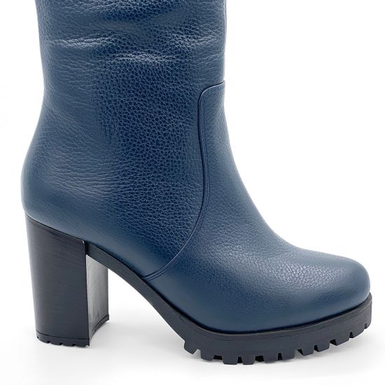 Сапоги Cover синие кожанные МЕХ - фото 4, 279-2 COV BLU