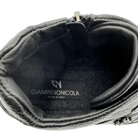 Ботинки GIAMPIERONICOLA черные кожаные на шерстяной подкладке - фото 7, Y33835B GPN