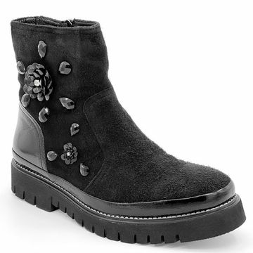 Ботинки Lab Milano черные замшевые с лаковыми вставками - фото 2, 20608 LAB