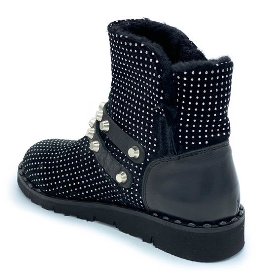 Ботинки Mimmu черные замшевые МЕХ - фото 3, 