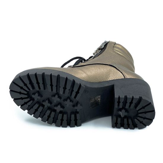 Ботинки Luca Verdi золотые кожаные МЕХ - фото 4, 2635 LV