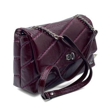 Сумка Marina Creazioni бордовая из стеганой лакированной кожи - фото 2, B6714  MC BORDO LAK