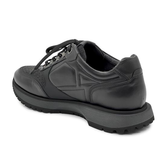 Кроссовки GIAMPIERONICOLA серые/черные кожа/текстиль на байке - фото 3, N393140 GPN NERO/GRIGIO