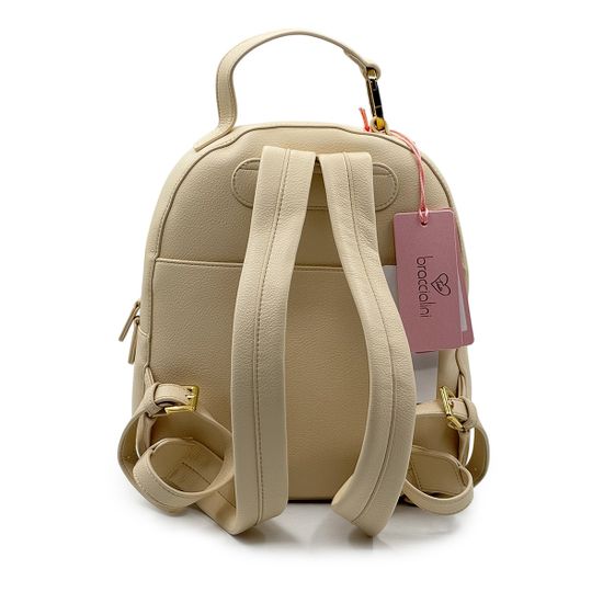 Рюкзак Braccialini бежевый кожаный - фото 3, B18524 BRA BEIGE
