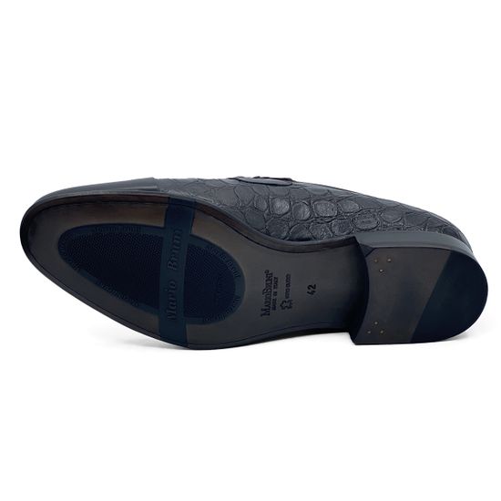 Туфли Mario Bruni коричневые кожаные тиснение под крокодила - фото 4, 64336 MB MORO