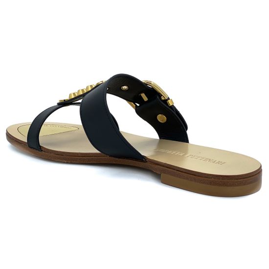 Шлепанцы Loretta Pettinari черные кожаные - фото 3, 4736 LP NAPPA