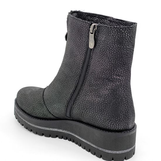 Ботинки Cover антрацит кожаные МЕХ - фото 3, 