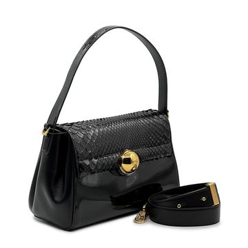 Сумка Valentino Orlandi черная лакированная из питона - фото 2, 7724 VO NERO