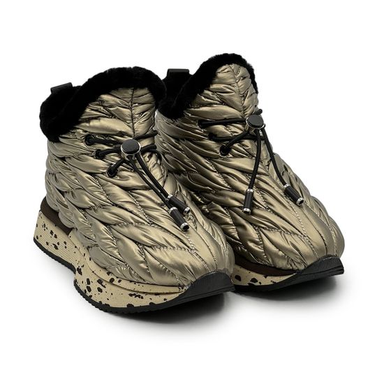 Кроссовки NILA&amp;NILA золотого цвета кожаные на меху - фото 8, NO6465M NIL ORO