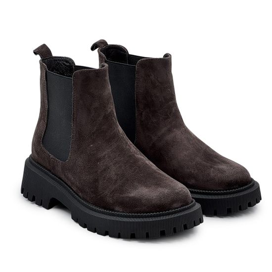 Ботинки Челси CV COVER замшевые на шерсти коричневые - фото 8, 533203-75 COV MORO