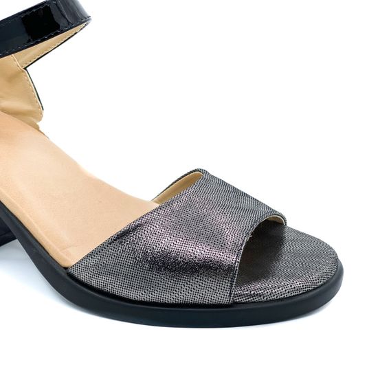 Босоножки Cover черно-серебряные кожаные - фото 6, 210(12-24) COV