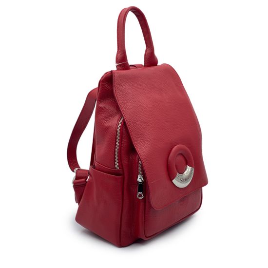 Рюкзак Di Gregorio красный кожаный - фото 2, 