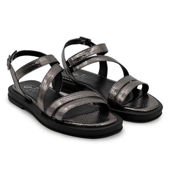 Босоножки CV COVER серебряные кожаные - фото 7, 70192 COV