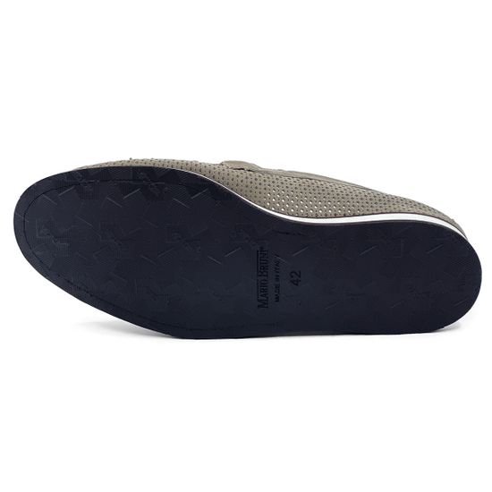 Лоферы Mario Bruni замшевые перфорированные бежевые - фото 4, 64255 MB BEIGE