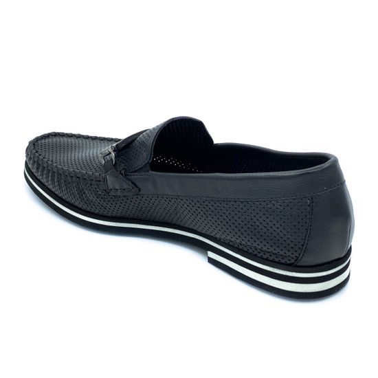 Лоферы Mario Bruni черные кожаные со сквозной перфорацией - фото 3, 