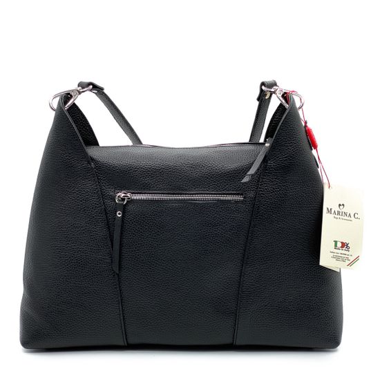 Сумка Marina Creazioni черная кожаная - фото 3, 