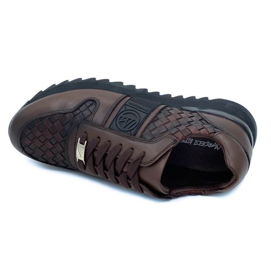 Кроссовки Marcelo Lopez коричневые кожаные демисезонные - фото 5, 