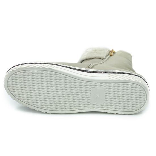 Ботинки Ilasio Renzoni бежевые кожаные МЕХ - фото 4, 