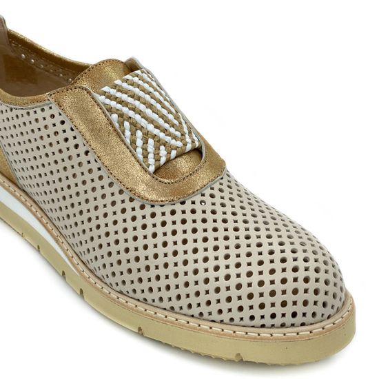 Слипоны Donna Soft бежево-бронзовые кожаные - фото 6, 