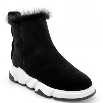 Ботинки Gianni Renzi черные замшевые МЕХ - фото 2, RB2780C GR