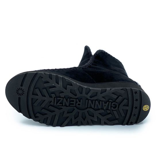 Ботинки Gianni Renzi черные замшевые МЕХ - фото 4, 