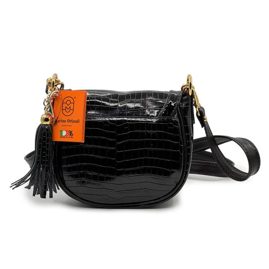 Сумка Кросс-боди Marino Orlandi черная кожаная - фото 3, 1720 MO NAPPA NERO