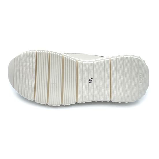 Кроссовки Mot-Cle кожаные бежевые серебром - фото 4, MOT2682 MOT