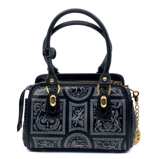 Сумка Marino Orlandi черно-серебряная кожаная - фото 4, 