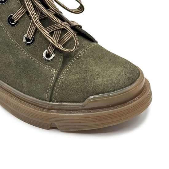 Ботинки CV COVER зеленые замшевые на байке - фото 6, 78223-1 COV