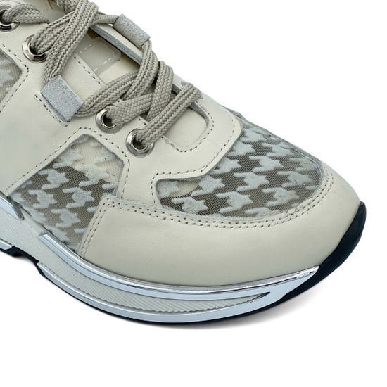 Кроссовки NILA NILA с прозрачной вставкой белые кожа/текстиль - фото 6, NO5823 NIL BIANCO