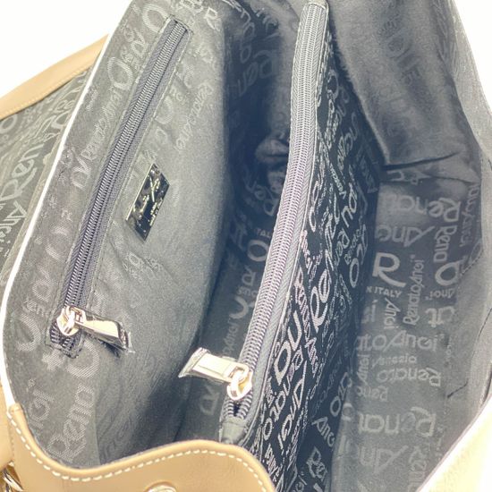 Сумка Renato Angi бежевая кожаная - фото 5, 