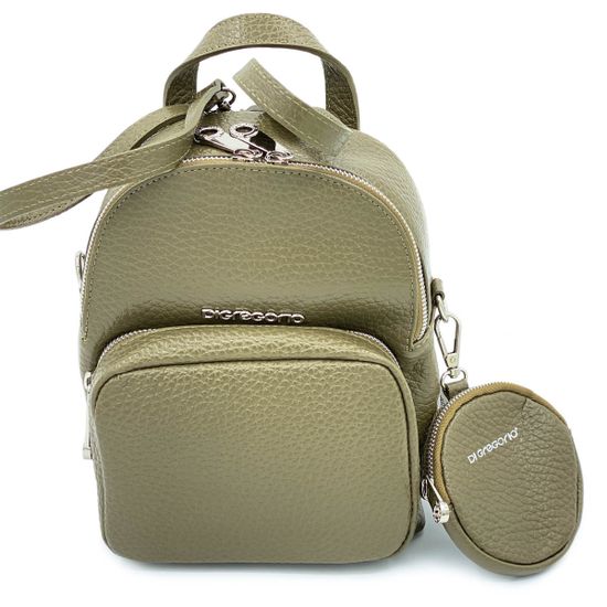 Рюкзак Di Gregorio зеленый кожаный - фото 1, 