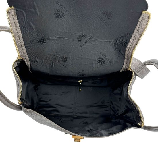 Сумка Di Gregorio серая кожаная - фото 5, 8943 DG GRIGIO