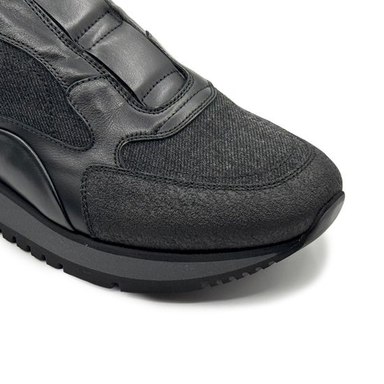 Кроссовки GIAMPIERONICOLA черные/бордовые кожа/текстиль на байке - фото 6, M393204 GPN NERO/BORDO