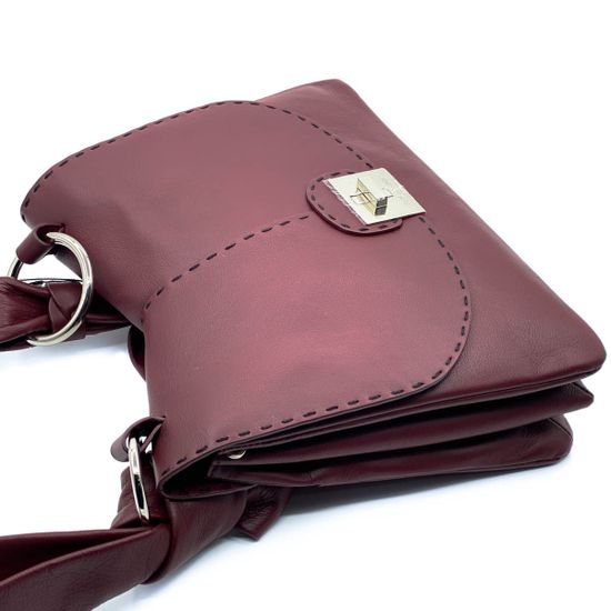 Сумка Renato Angi бордовая кожаная - фото 6, 