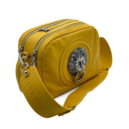 Сумка кросс-боди Renato Angi желтая кожаная - фото 5, 2609181 RA GIALLO