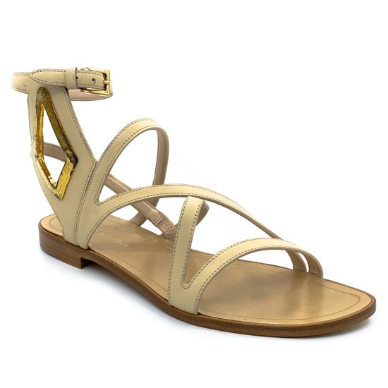 Босоножки Gianmarco Lorenzi бежевые кожаные - фото 2, P4D8U0047 GML