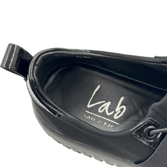 Полуботинки LAB MILANO черные текстиль/лак демисезонные - фото 7, P22624622 LAB NERO