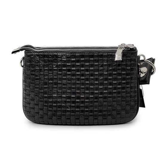 Клатч Renato Angi черный кожаный с плетением - фото 3, 3359617 RA NERO