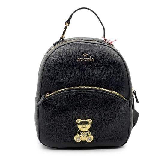 Рюкзак Braccialini черный кожаный - фото 1, B18524 BRA NERO