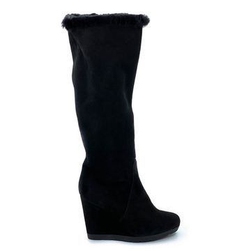 Сапоги Kelton черные замшевые МЕХ - фото 1, G4334M KEL