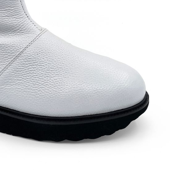 Ботинки Cover белые кожаные МЕХ - фото 6, 8083-2 COV