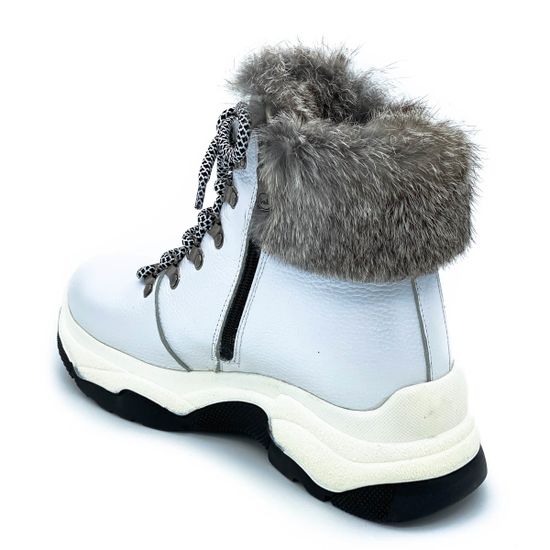 Ботинки Lab Milano белые кожаные МЕХ - фото 3, C20031 LAB BIANCO