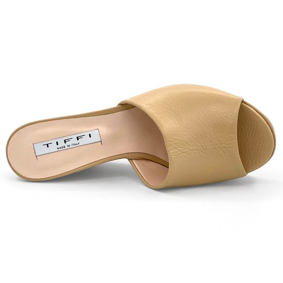 Сабо Tiffi бежевые кожаные - фото 5, 