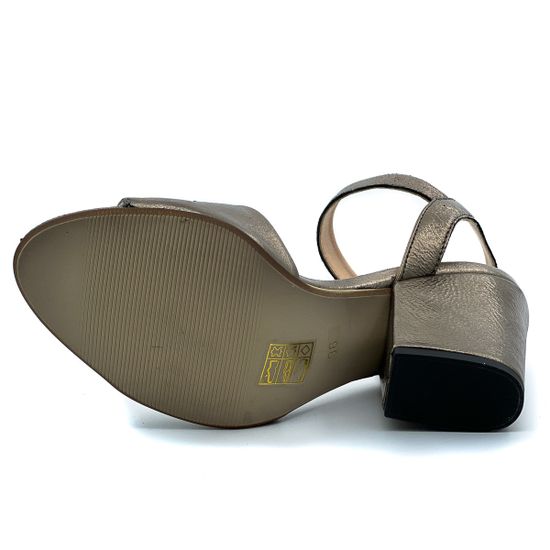 Босоножки DeiColli золотого цвета на устойчивом каблучке - фото 4, 1SHE112 DC