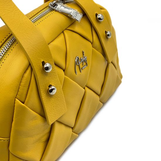 Сумка Renato Angi желтая кожаная - фото 5, 