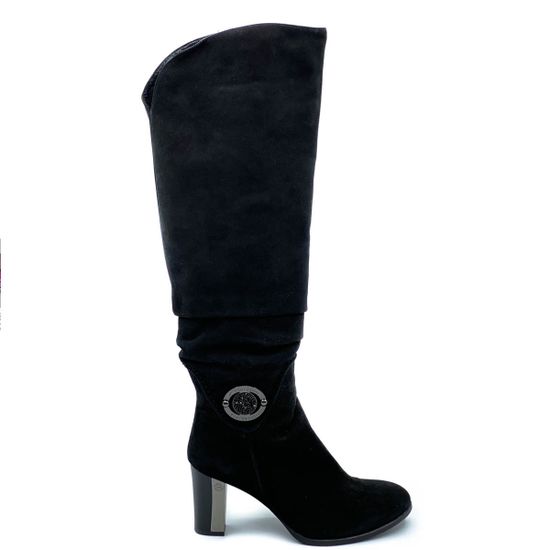 Сапоги Giorgio Piergentili черные замшевые  МЕХ - фото 1, 